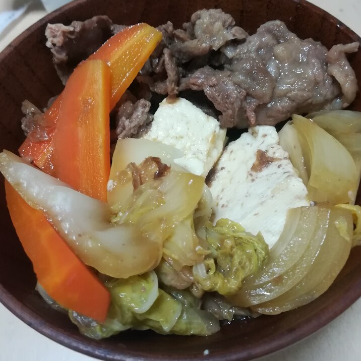 牛肉と白菜の甘辛すき焼き